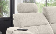 Ecksofa >Ludwigshafen< Motor-funktion, Kopfstütze, Stauraum, beige - 231x113x165 (BxHxT)