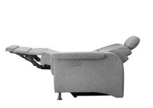 Ecksofa >Ludwigshafen< Motor-funktion, Kopfstütze, Stauraum, silber - 231x113x165 (BxHxT)