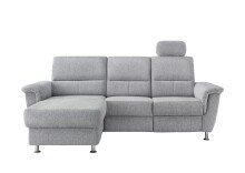 Ecksofa >Ludwigshafen< Motor-funktion, Kopfstütze, Stauraum, silber - 231x113x165 (BxHxT)