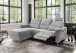 Ecksofa >Ludwigshafen< Motor-funktion, Kopfstütze, Stauraum, silber - 231x113x165 (BxHxT)