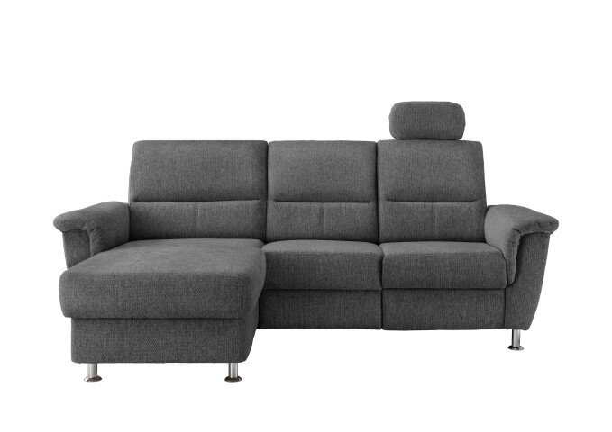 Ecksofa >Ludwigshafen< Motor-funktion, Kopfstütze, Stauraum, anthrazit - 231x113x165 (BxHxT)