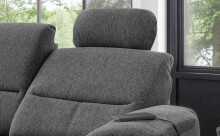 Ecksofa >Ludwigshafen< Motor-funktion, Kopfstütze, Stauraum, anthrazit - 231x113x165 (BxHxT)