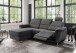 Ecksofa >Ludwigshafen< Motor-funktion, Kopfstütze, Stauraum, anthrazit - 231x113x165 (BxHxT)