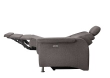 Ecksofa >Ludwigshafen< Motor-funktion, Kopfstütze, Stauraum, grau-braun - 231x113x165 (BxHxT)