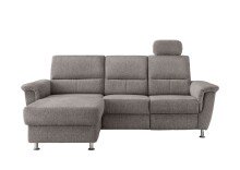 Ecksofa >Ludwigshafen< Motor-funktion, Kopfstütze, Stauraum, grau-braun - 231x113x165 (BxHxT)