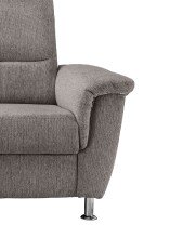 Ecksofa >Ludwigshafen< Motor-funktion, Kopfstütze, Stauraum, grau-braun - 231x113x165 (BxHxT)