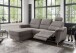 Ecksofa >Ludwigshafen< Motor-funktion, Kopfstütze, Stauraum, grau-braun - 231x113x165 (BxHxT)