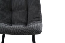 4-Fußstuhl >Ponzi< (2er-Set) mit Steppung, in grau, Cord-Optik - 45x87x55cm (BxHxT)