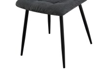 4-Fußstuhl >Ponzi< (2er-Set) mit Steppung, in grau, Cord-Optik - 45x87x55cm (BxHxT)