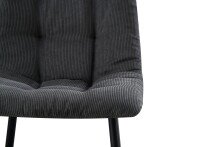 4-Fußstuhl >Ponzi< (2er-Set) mit Steppung, in grau, Cord-Optik - 45x87x55cm (BxHxT)