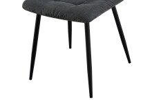 4-Fußstuhl >Ponzi< (2er-Set) mit Steppung, in grau, Cord-Optik - 45x87x55cm (BxHxT)