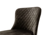 4-Fußstuhl >Aboshi< (2er Set) mit Federkern, Rautensteppung, anthrazit - 46x85x58 (BxHxT)