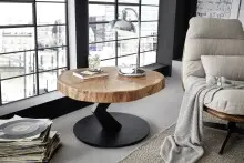 Couchtisch >BILOXI< rollbar, Eiche Massivholz /...