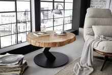 Couchtisch >BILOXI< rollbar, Eiche Massivholz /...