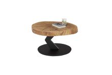 Couchtisch >BILOXI< rollbar, Eiche Massivholz / Holzwerkstoff / Metall - 45x75 (HxD)