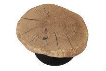 Couchtisch >BILOXI< rollbar, Eiche Massivholz / Holzwerkstoff / Metall - 45x75 (HxD)