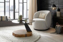 Couchtisch >BILOXI< in Eiche / schwarz, Glas /...