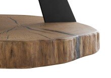 Couchtisch >BILOXI< in Eiche / schwarz, Glas / Massivholz / Metall - 45x75 (HxD)