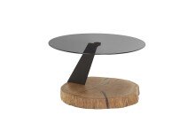 Couchtisch >BILOXI< in Eiche / schwarz, Glas /...