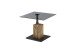 Couchtisch >BALSTA< höhenverstellbar, Rollen, Eiche / schwarz / Glas - 70x45/63x70 (BxHxT)