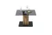 Couchtisch >BALSTA< höhenverstellbar, Rollen, Eiche / schwarz / Glas - 70x45/63x70 (BxHxT)