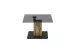 Couchtisch >BALSTA< höhenverstellbar, Rollen, Eiche / schwarz / Glas - 70x45/63x70 (BxHxT)