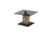 Couchtisch >BALSTA< höhenverstellbar, Rollen, Eiche / schwarz / Glas - 70x45/63x70 (BxHxT)