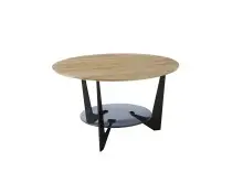Couchtisch >CADIZ< in Eiche, Massivholz / Metall /...