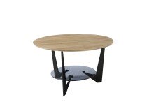 Couchtisch >CADIZ< in Eiche, Massivholz / Metall /...