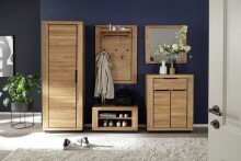 Garderobenschrank >GRENO< 2 Böden, 1 Stange, in Eiche teilmassiv - 69,5x200,5x40 (BxHxT)