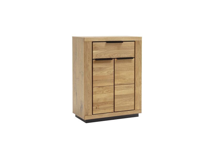 Schuhkommode >GRENO< 2 Türen, 1 Schublade, Eiche teilmassiv - 80x105,5x40 (BxHxT)