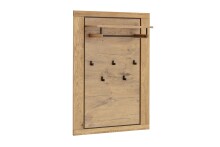 Garderobenpaneel >GRENO< 5 Haken, Ablage, Eiche...
