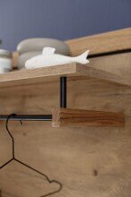 Garderobenpaneel >GRENO< 5 Haken, Ablage, Eiche teilmassiv - 80x114x27 (BxHxT)