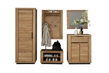 Garderoben-Set >Greno< (5-teilig) Massivholzfront -...