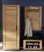 Garderoben-Set >Greno< (3-teilig) Massivholzfront -...