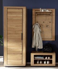 Garderoben-Set >Greno< (3-teilig) Massivholzfront -...