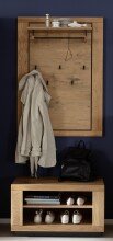 Garderoben-Set >Greno< (2-teilig) Massivholzfront -...
