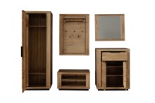 Garderoben-Set >Greno< (2-teilig) Massivholzfront - Teilmassiv - 80x200,5x40 (BxHxT)
