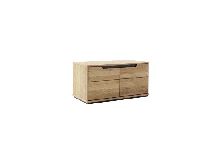 Schuhbank >ARAYA< 2 Türen, Eiche teilmassiv, Holzwerkstoff - 79x41x40,5cm (BxHxT)