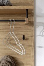 Garderobenpaneel >ARAYA< 5 Haken, Ablage, Eiche teilmassiv - 79x112x27 (BxHxT)