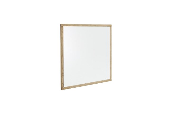 Garderobenspiegel >ARAYA< in Eiche teilmassiv, Massivholz / Spiegelglas - 79x79x2cm (BxHxT)
