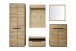Garderoben-Set >ARAYA< (5-teilig) in Eiche teilmassiv - 227x195x40,5 (BxHxT)