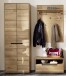 Garderoben-Set >ARAYA< (3-teilig) in Eiche teilmassiv - 148x195x40,5 (BxHxT)