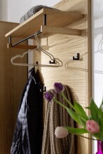 Garderoben-Set >ARAYA< (3-teilig) in Eiche teilmassiv - 148x195x40,5 (BxHxT)