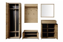 Garderoben-Set >ARAYA< (2-teilig) in Eiche teilmassiv - 79x195x40,5 (BxHxT)
