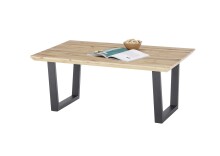 Couchtisch >ASOLA< in Eiche furniert / schwarz - 110x45x70cm (BxHxT)