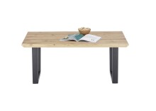 Couchtisch >ASOLA< in Eiche furniert / schwarz - 110x45x70cm (BxHxT)