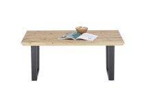 Couchtisch >ASOLA< in Eiche furniert / schwarz - 110x45x70cm (BxHxT)