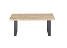 Couchtisch >ASOLA< in Eiche furniert / schwarz - 110x45x70cm (BxHxT)