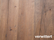 Esstisch >Dublin I< in Eiche verwittert aus Massivholz - 220x76x100cm (BxHxT)